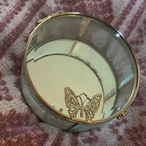 Elegant Gold Butterfly Mirror Tray